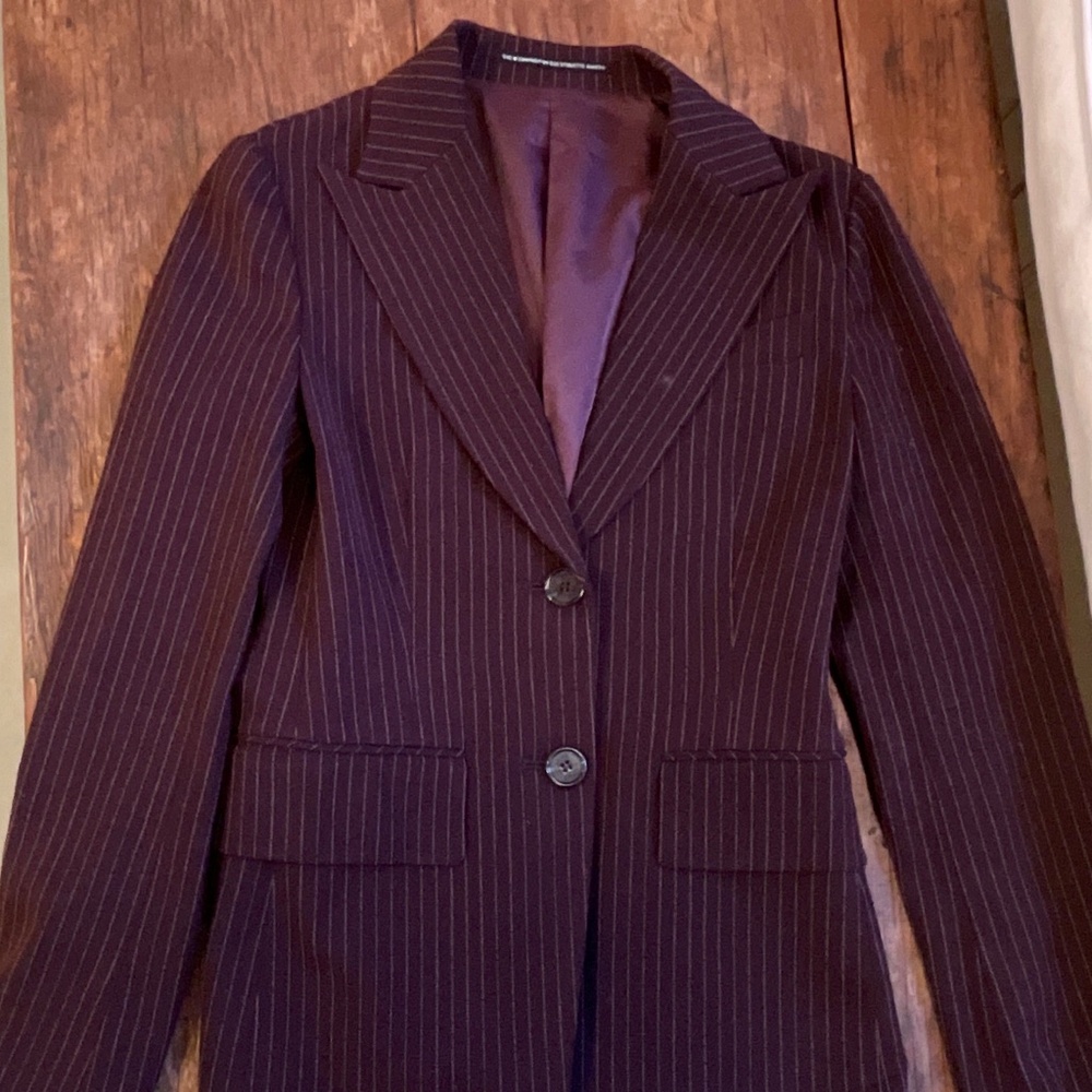 EnC Burgundy Pinstripe Blazer Dark Academia
